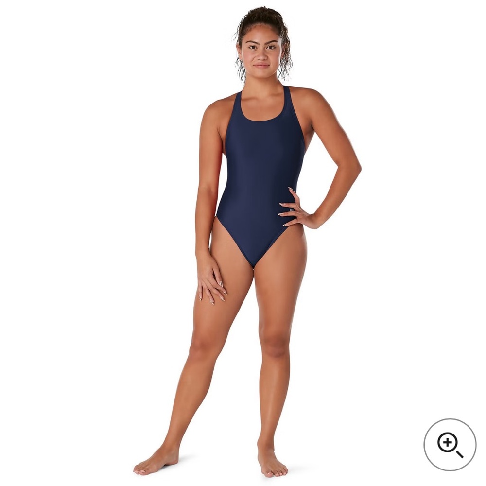 EUC Speedo Powerflex Eco - Super Pro Back Solid One Piece Swimsuit